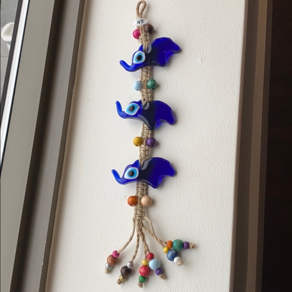 Evil Eye Glass Elephant (wall decoration)